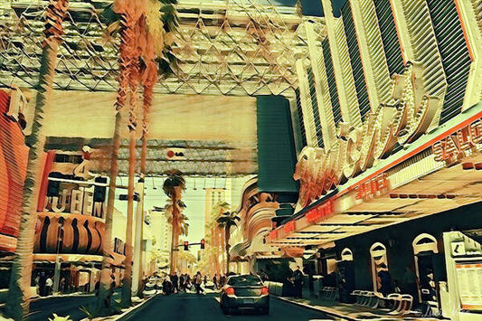 Las Vegas Nevada Old Strip Art - Art Print