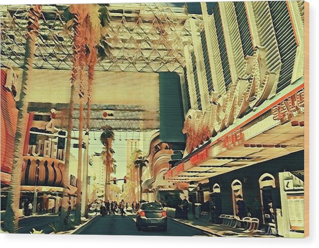 Las Vegas Nevada Old Strip Art - Wood Print