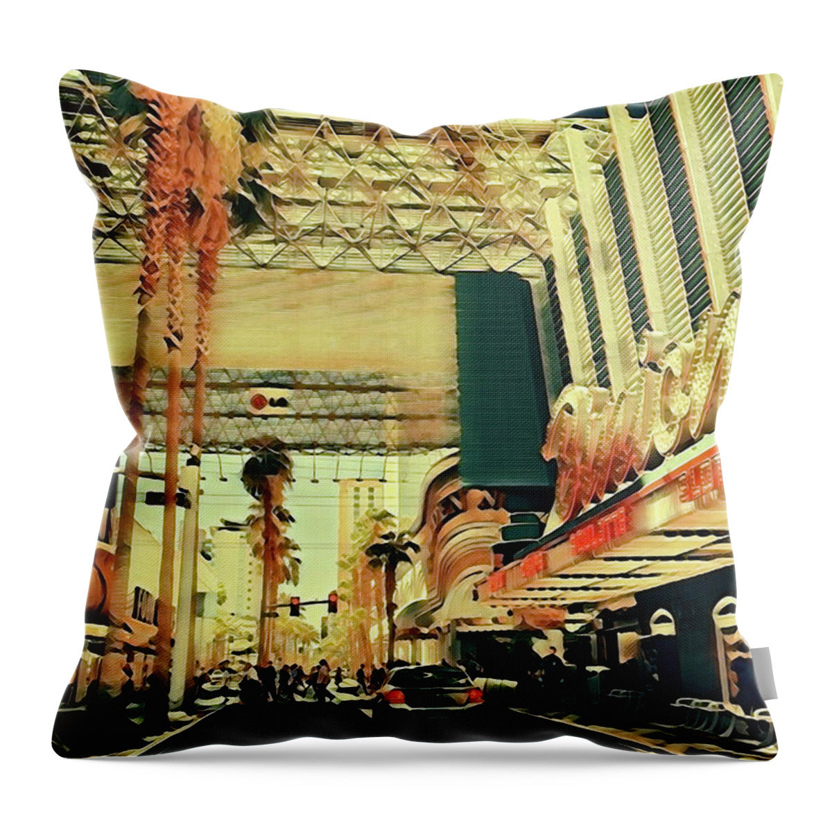 Las Vegas Nevada Old Strip Art - Throw Pillow