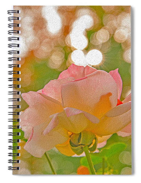 Light Pink Rose and Orbs - Spiral Notebook