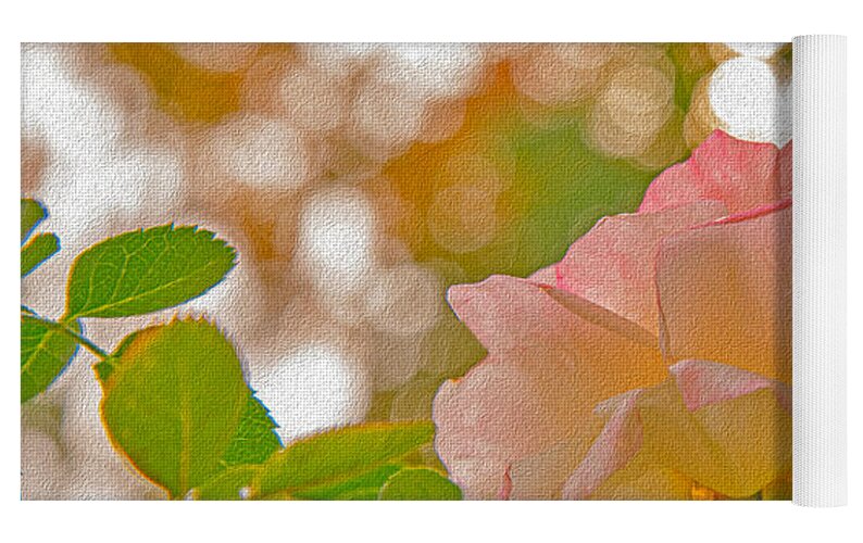 Light Pink Rose and Orbs - Yoga Mat