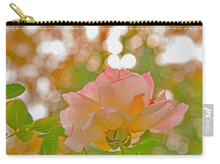 Light Pink Rose and Orbs - Zip Pouch