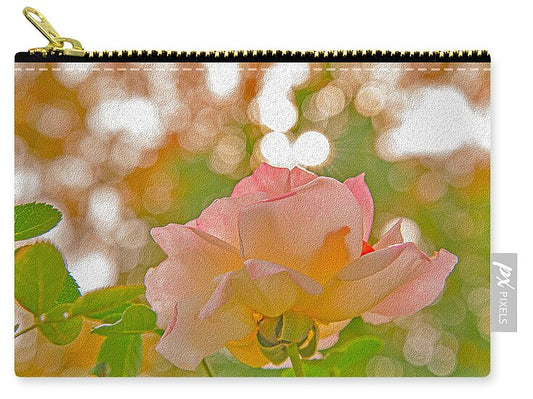 Light Pink Rose and Orbs - Zip Pouch
