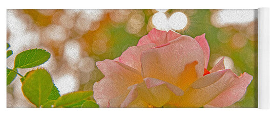 Light Pink Rose and Orbs - Yoga Mat