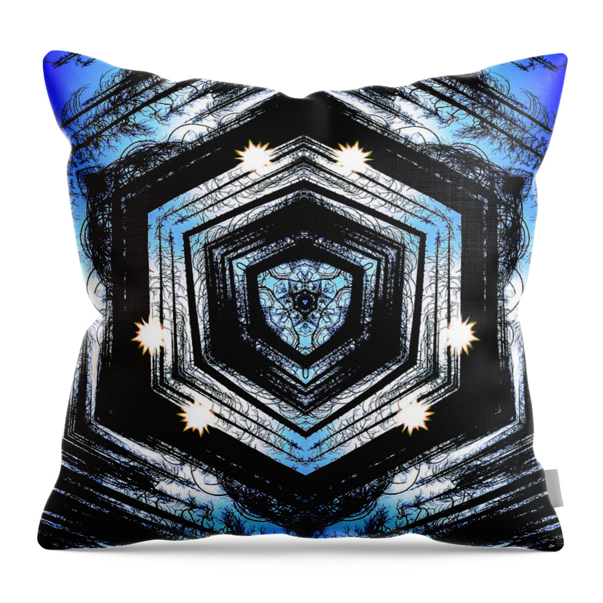 Light Through the Darkness Nature Mandala - Throw Pillow