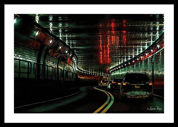 Lincoln Tunnel Show of Lights  - Framed Print