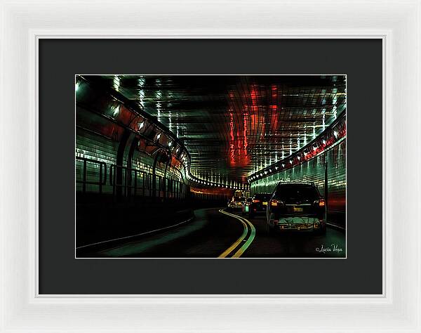 Lincoln Tunnel Show of Lights  - Framed Print