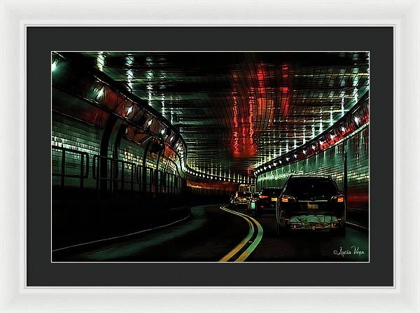 Lincoln Tunnel Show of Lights  - Framed Print