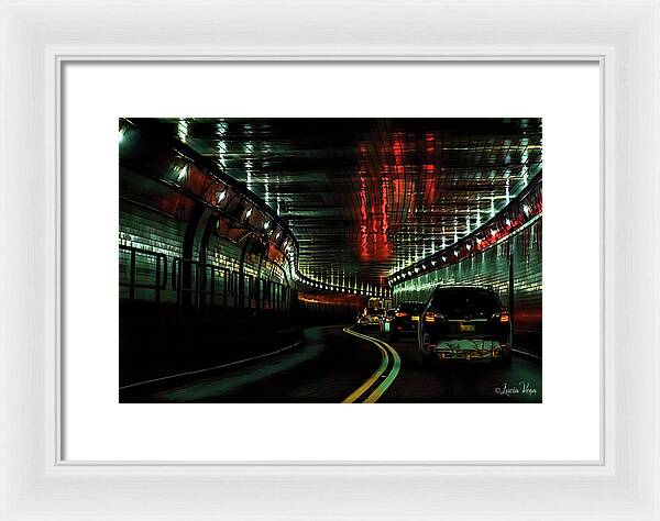 Lincoln Tunnel Show of Lights  - Framed Print