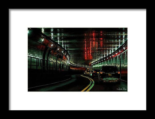 Lincoln Tunnel Show of Lights  - Framed Print