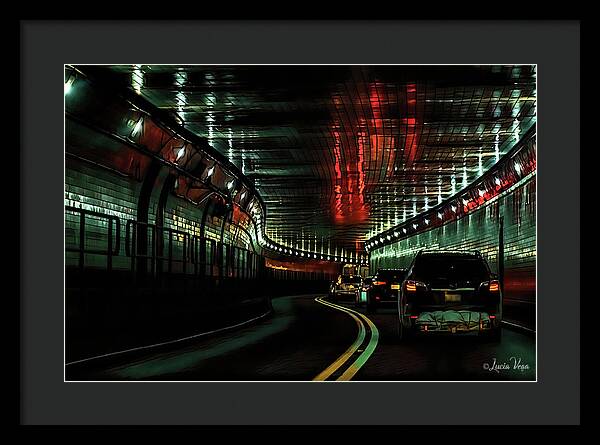 Lincoln Tunnel Show of Lights  - Framed Print