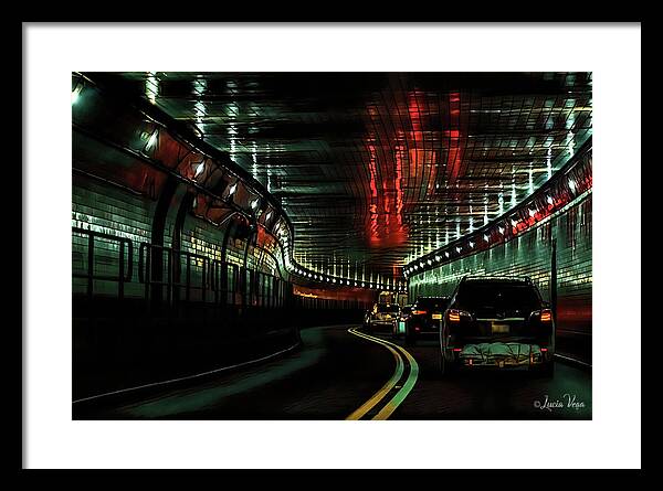 Lincoln Tunnel Show of Lights  - Framed Print