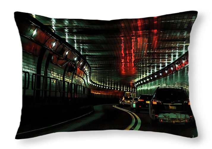 Lincoln Tunnel Show of Lights  - Throw Pillow
