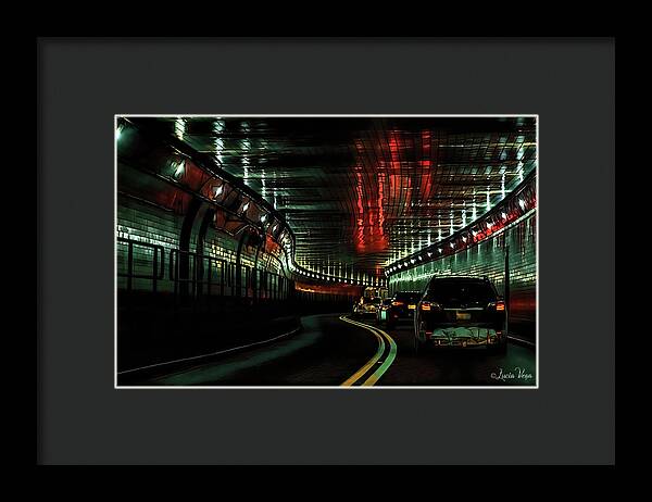 Lincoln Tunnel Show of Lights  - Framed Print