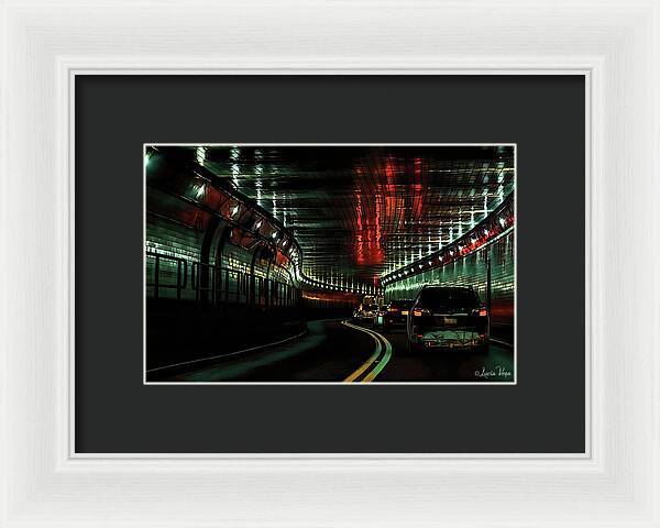 Lincoln Tunnel Show of Lights  - Framed Print