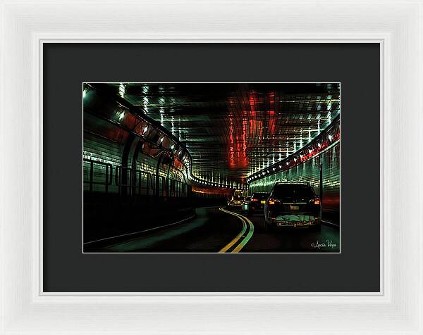 Lincoln Tunnel Show of Lights  - Framed Print