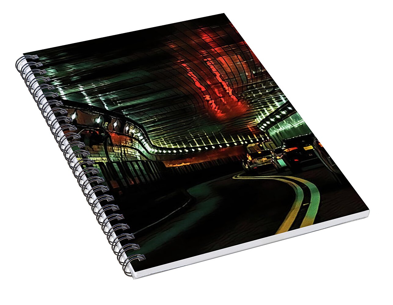 Lincoln Tunnel Show of Lights  - Spiral Notebook