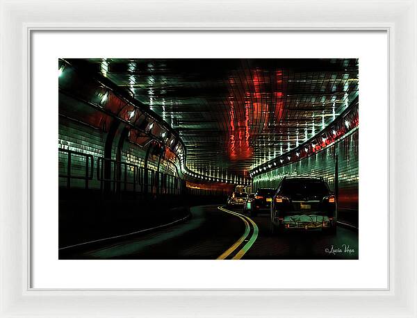 Lincoln Tunnel Show of Lights  - Framed Print