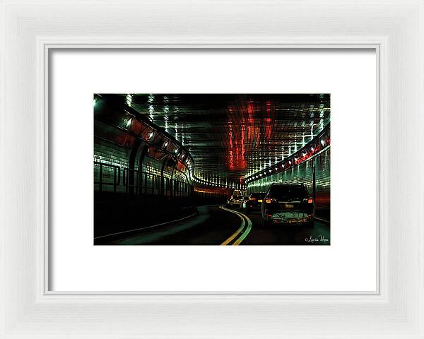Lincoln Tunnel Show of Lights  - Framed Print
