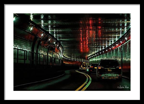 Lincoln Tunnel Show of Lights  - Framed Print