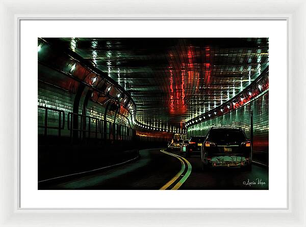 Lincoln Tunnel Show of Lights  - Framed Print