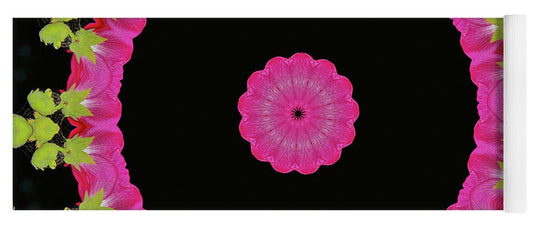 Magenta and Greens Circle Design Abstract Art - Yoga Mat