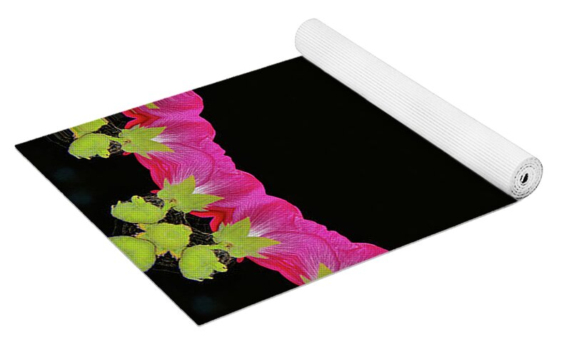 Magenta and Greens Circle Design Abstract Art - Yoga Mat