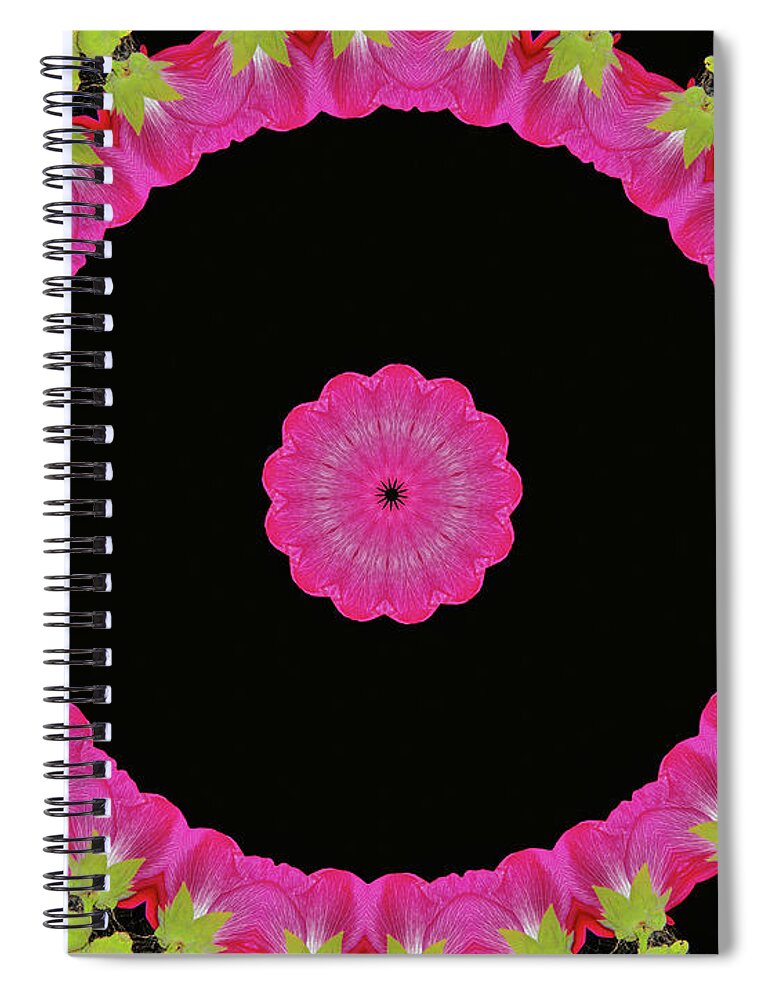 Magenta and Greens Circle Design Abstract Art - Spiral Notebook