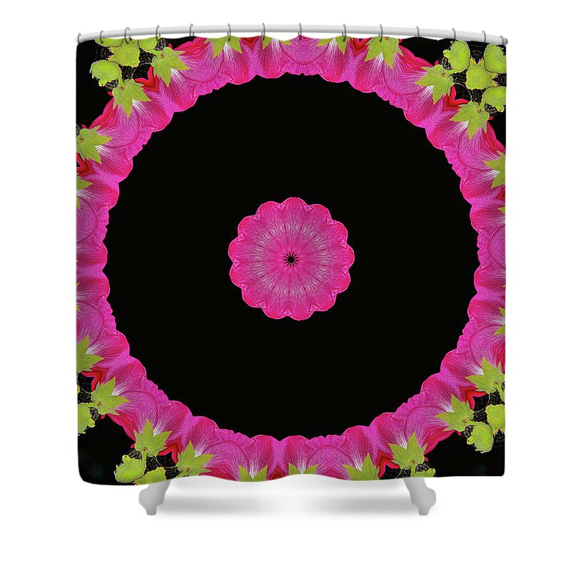 Magenta and Greens Circle Design Abstract Art - Shower Curtain