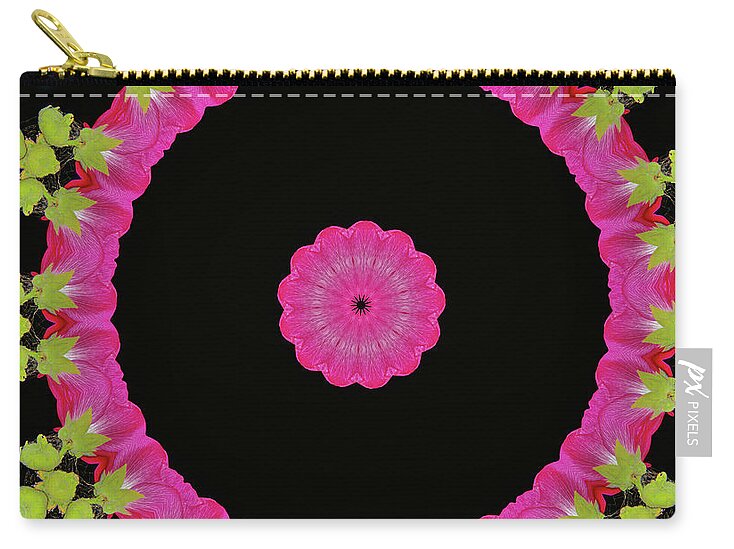 Magenta and Greens Circle Design Abstract Art - Zip Pouch