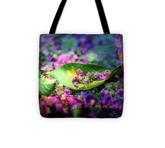 Magenta Petals Carefully Carried by a Leaf - Tote Bag