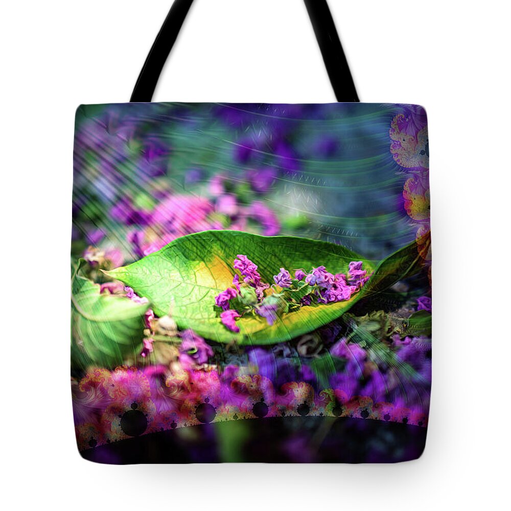 Magenta Petals Carefully Carried by a Leaf - Tote Bag