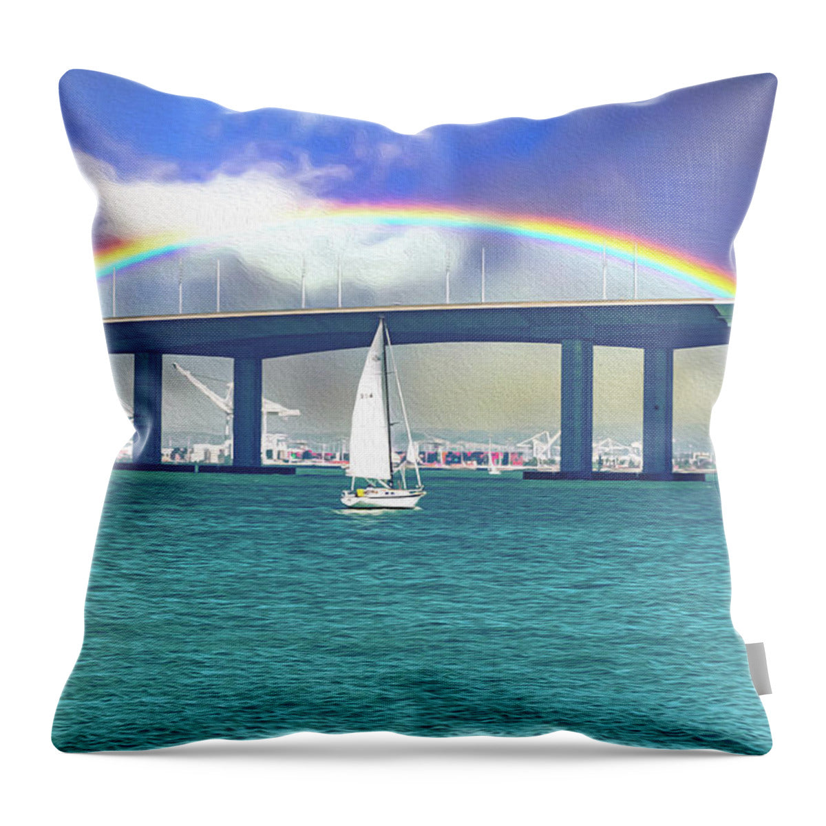 Magical Landscape in the Pacific Ocean - Throw Pillow