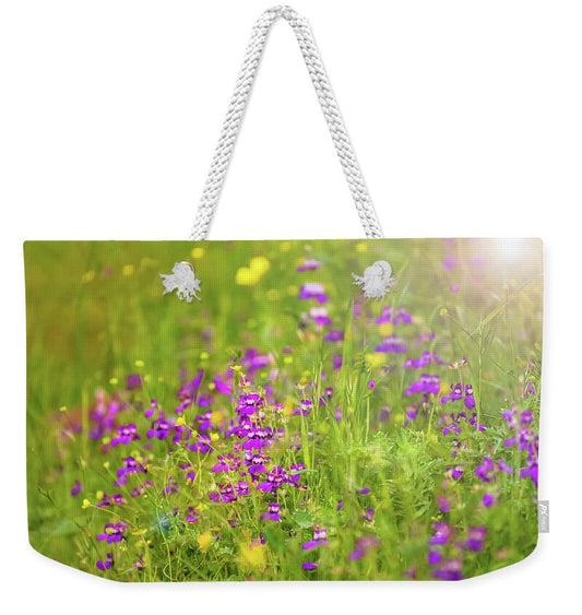 Magical Meadows with Purple and Yellow Flowers - Weekender Tote Bag