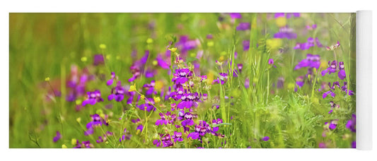 Magical Meadows with Purple and Yellow Flowers - Yoga Mat