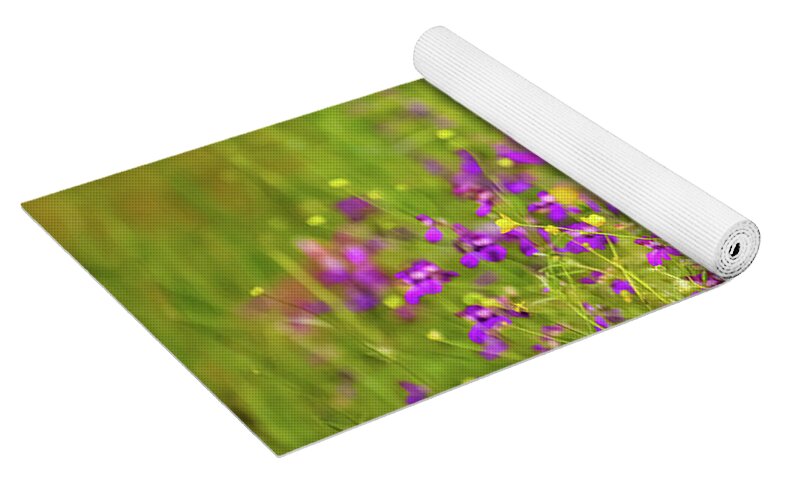 Magical Meadows with Purple and Yellow Flowers - Yoga Mat