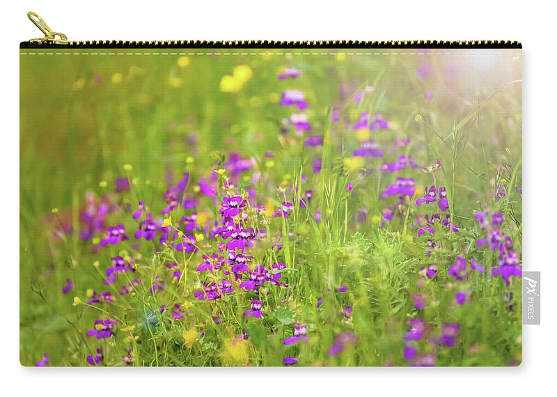 Magical Meadows with Purple and Yellow Flowers - Zip Pouch