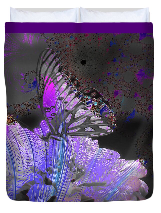 Magical Purples Butterfly Art - Duvet Cover