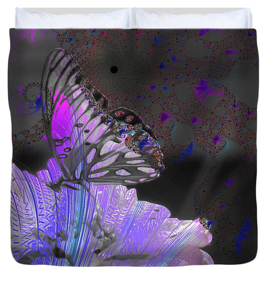Magical Purples Butterfly Art - Duvet Cover