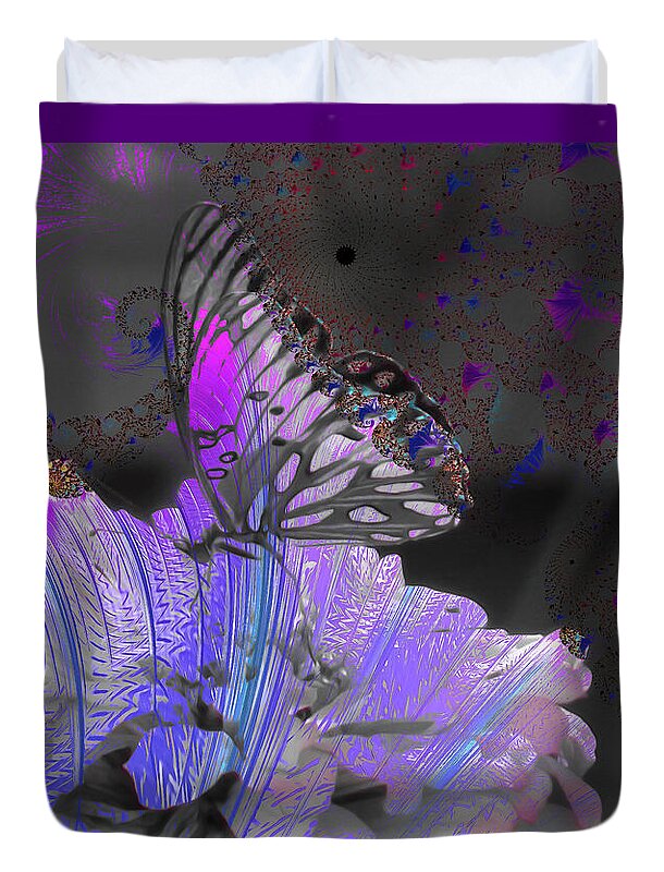 Magical Purples Butterfly Art - Duvet Cover