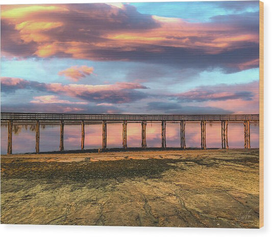 Magical sky at Lake Yosemite - Wood Print