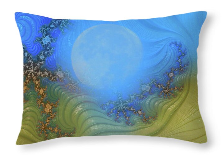 Moon Magic Fractals Design - Throw Pillow