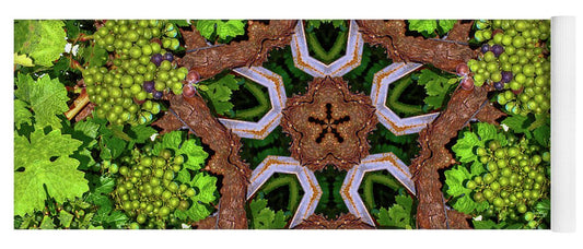 Natural Green Grapes Star Mandala - Yoga Mat