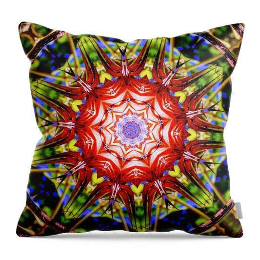 Nature's Fragments Mandala - Throw Pillow