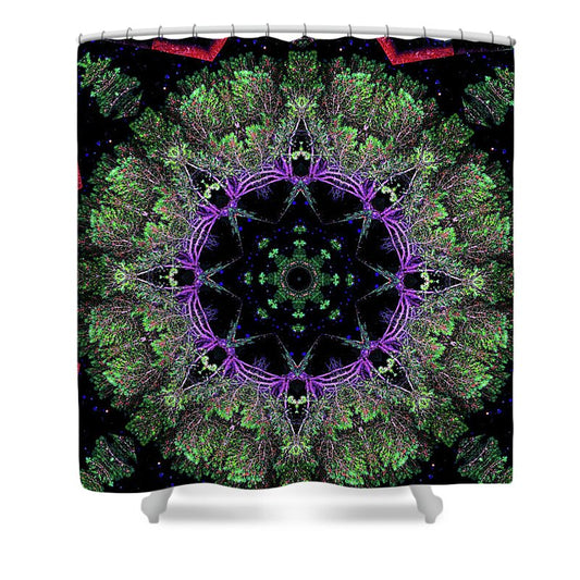Natures Point Geometric Mandala - Shower Curtain