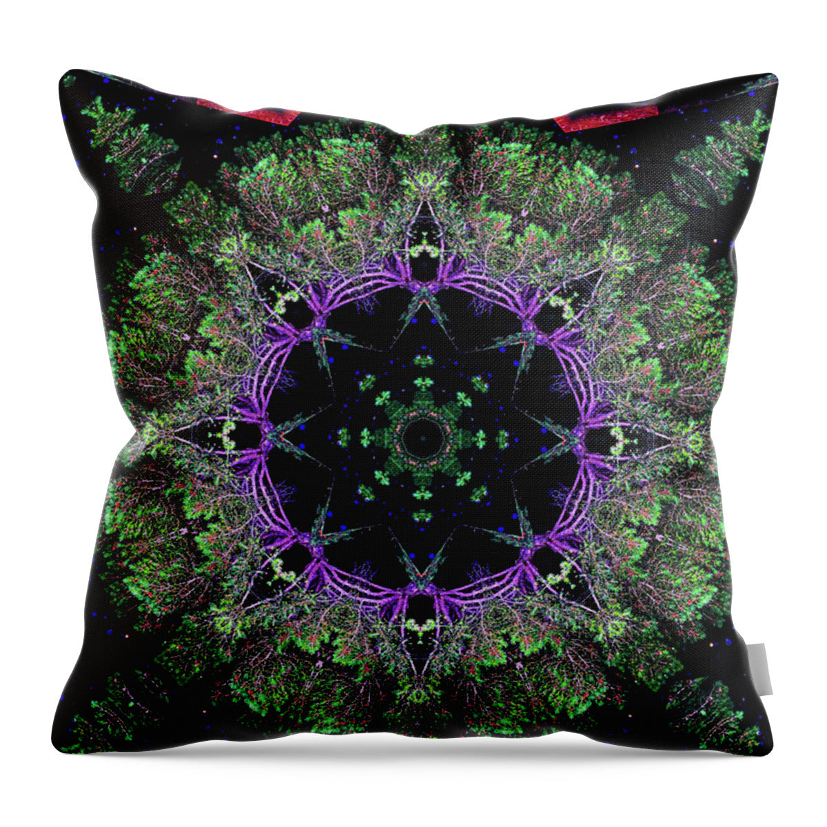 Natures Point Geometric Mandala - Throw Pillow