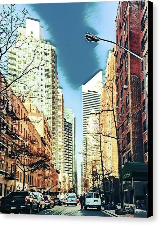 NYC Streets Textured Art - Canvas Print
