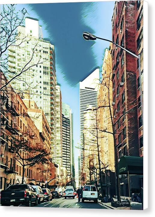 NYC Streets Textured Art - Canvas Print