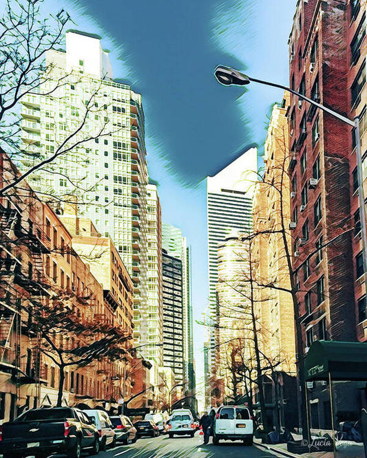 NYC Streets Textured Art - Art Print