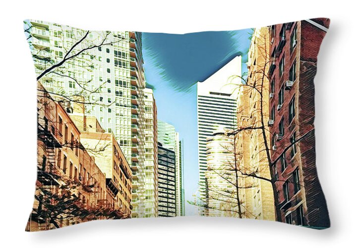NYC Streets Textured Art - Throw Pillow